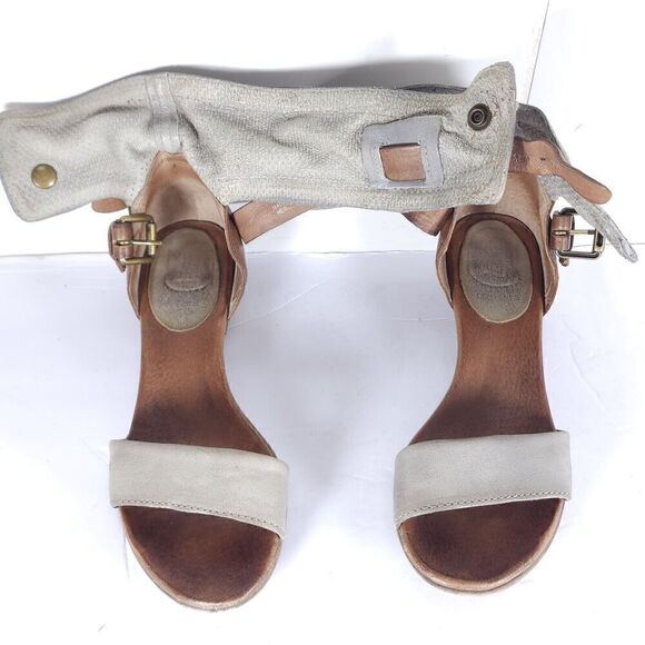 Miz Mooz Women's Cali US8-8,5 EU39 Brown Gray Ankle Wrap Gladiator Sandals Shoes - Picture 5 of 16